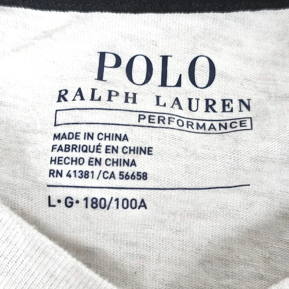 Polo Ralph Lauren Performance Mens V-Neck T-Shirt Gray Heather Large L